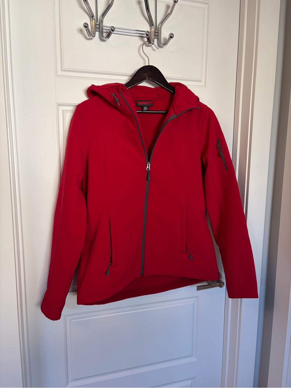 Kirkland Signature Bright Red Hooded Softshell Jacket